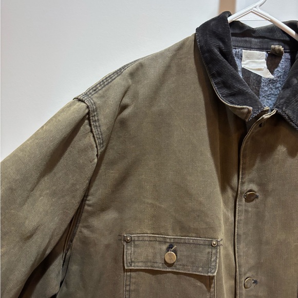 Carhartt Men's MOS Jacket with Black Collar Vintage Chore Coat MOS 90s - Picture 6 of 16